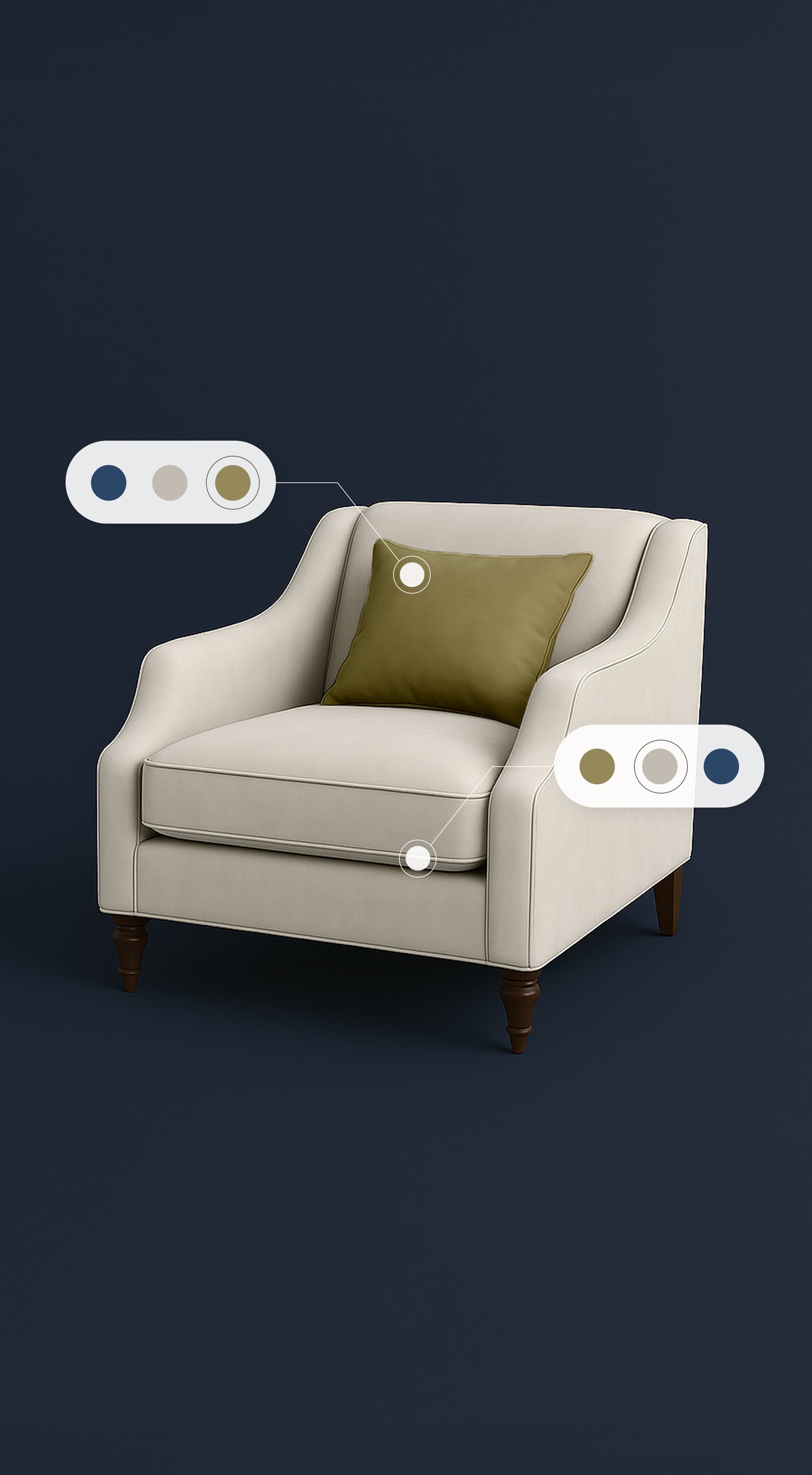 Fully customise fabrics, finishes, sizes & more